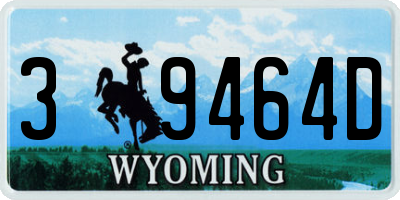 WY license plate 39464D