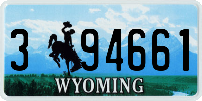 WY license plate 394661