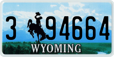 WY license plate 394664