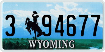 WY license plate 394677