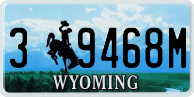 WY license plate 39468M