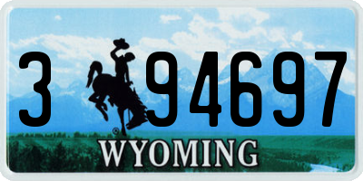 WY license plate 394697