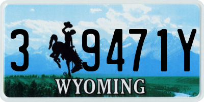 WY license plate 39471Y