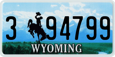 WY license plate 394799