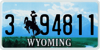 WY license plate 394811