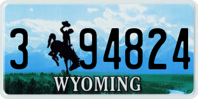 WY license plate 394824