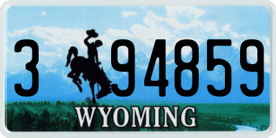 WY license plate 394859