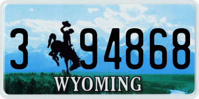 WY license plate 394868
