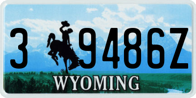 WY license plate 39486Z