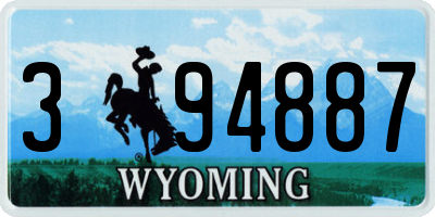 WY license plate 394887