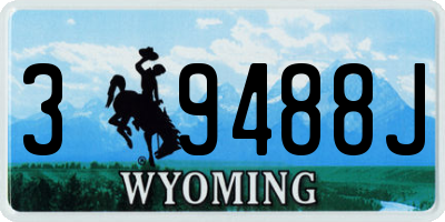 WY license plate 39488J