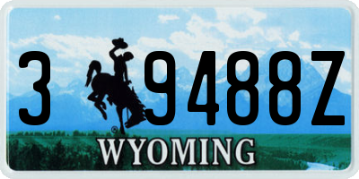 WY license plate 39488Z