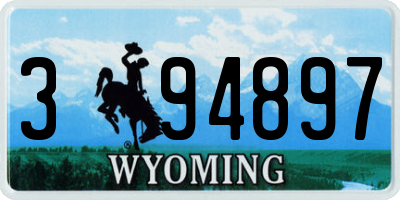 WY license plate 394897