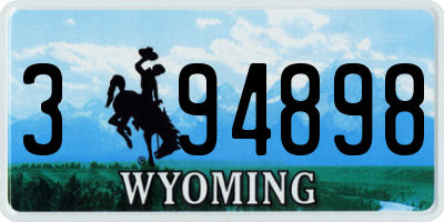WY license plate 394898
