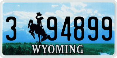 WY license plate 394899