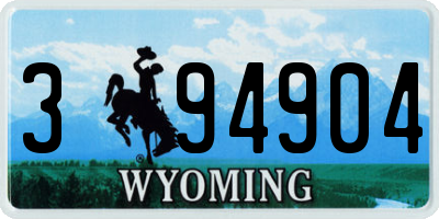 WY license plate 394904