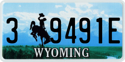 WY license plate 39491E