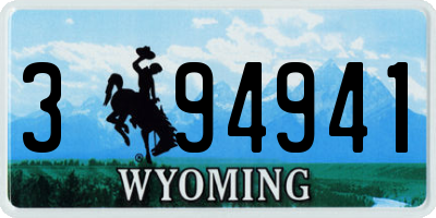 WY license plate 394941
