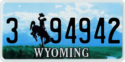 WY license plate 394942