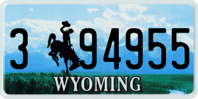 WY license plate 394955