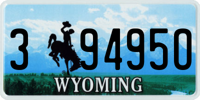 WY license plate 39495O