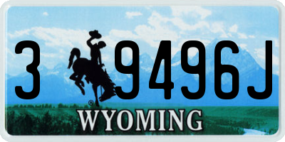WY license plate 39496J