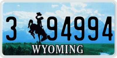 WY license plate 394994