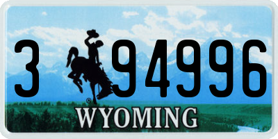 WY license plate 394996