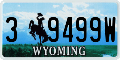 WY license plate 39499W