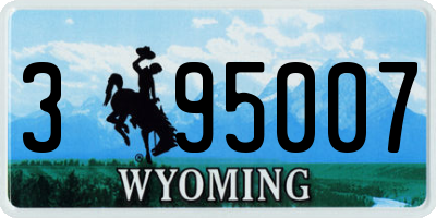 WY license plate 395007