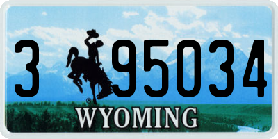 WY license plate 395034