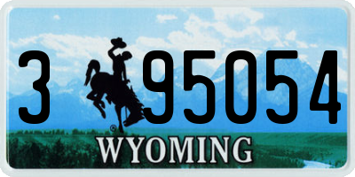 WY license plate 395054