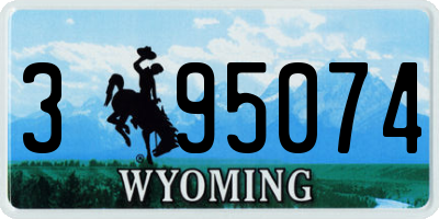 WY license plate 395074