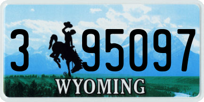WY license plate 395097