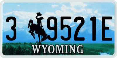 WY license plate 39521E