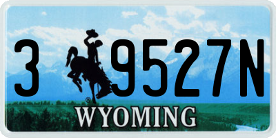 WY license plate 39527N