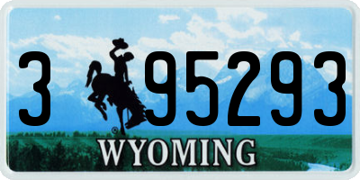 WY license plate 395293