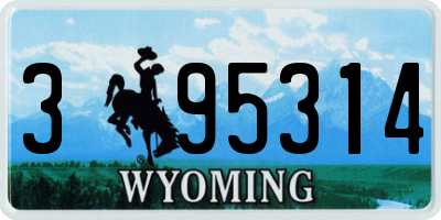 WY license plate 395314