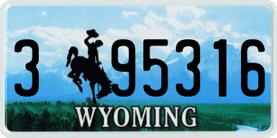 WY license plate 395316