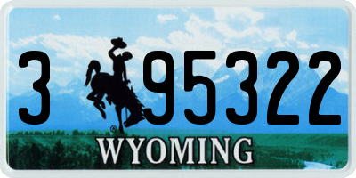 WY license plate 395322