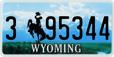 WY license plate 395344