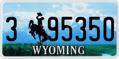 WY license plate 395350