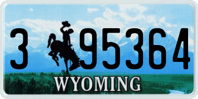 WY license plate 395364