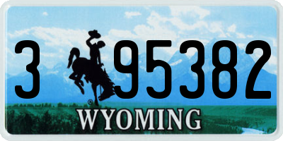 WY license plate 395382