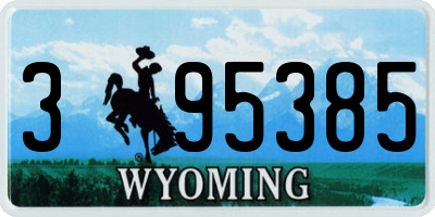 WY license plate 395385