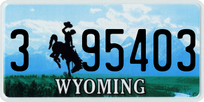 WY license plate 395403