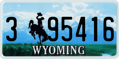 WY license plate 395416