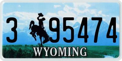 WY license plate 395474