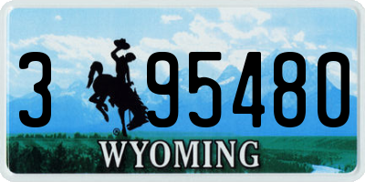 WY license plate 395480
