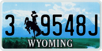 WY license plate 39548J